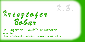 krisztofer bobar business card